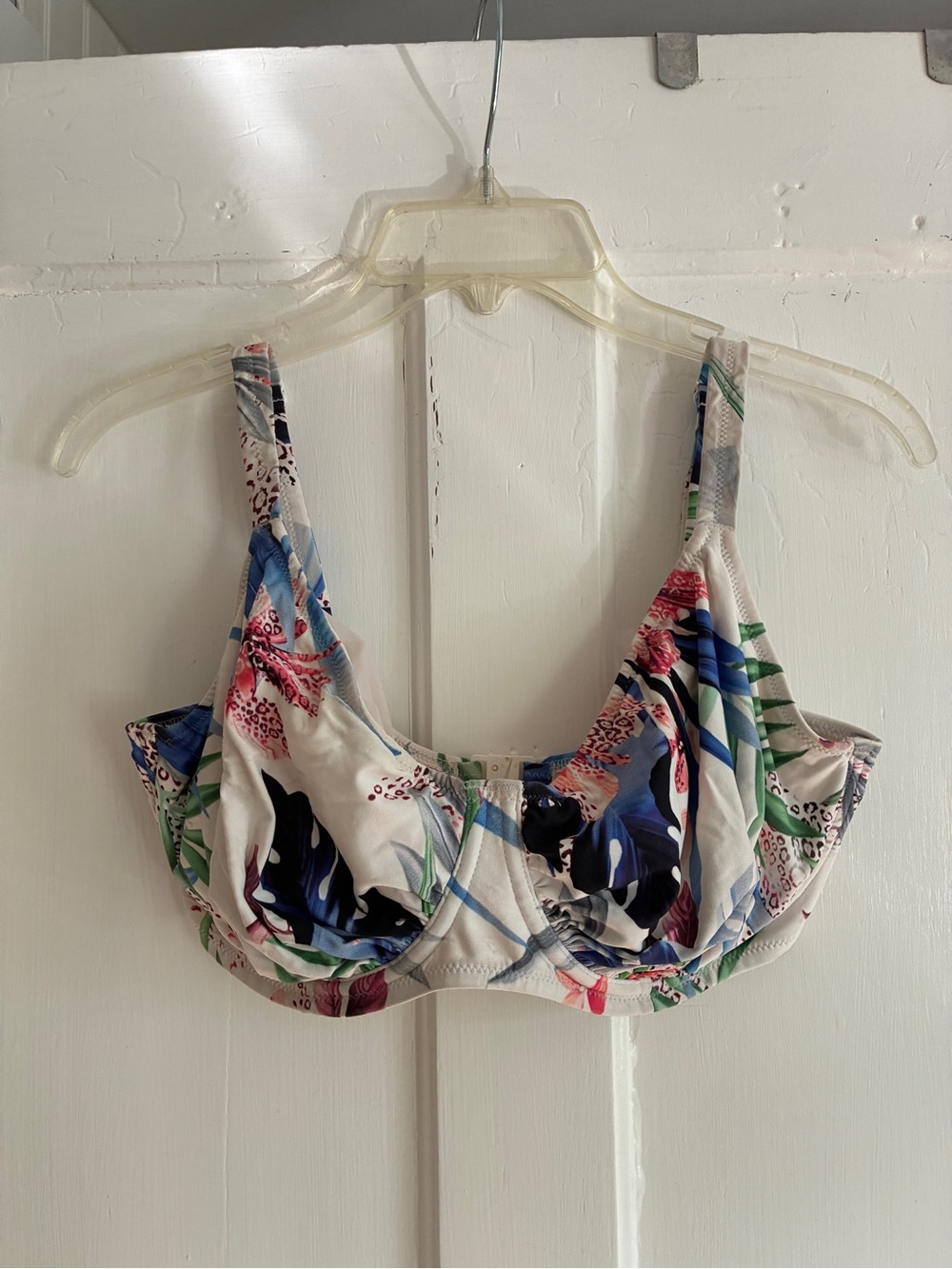 Fantasie Floral Multicolor Underwire Bikini Top - White, Blue, Green, Pink